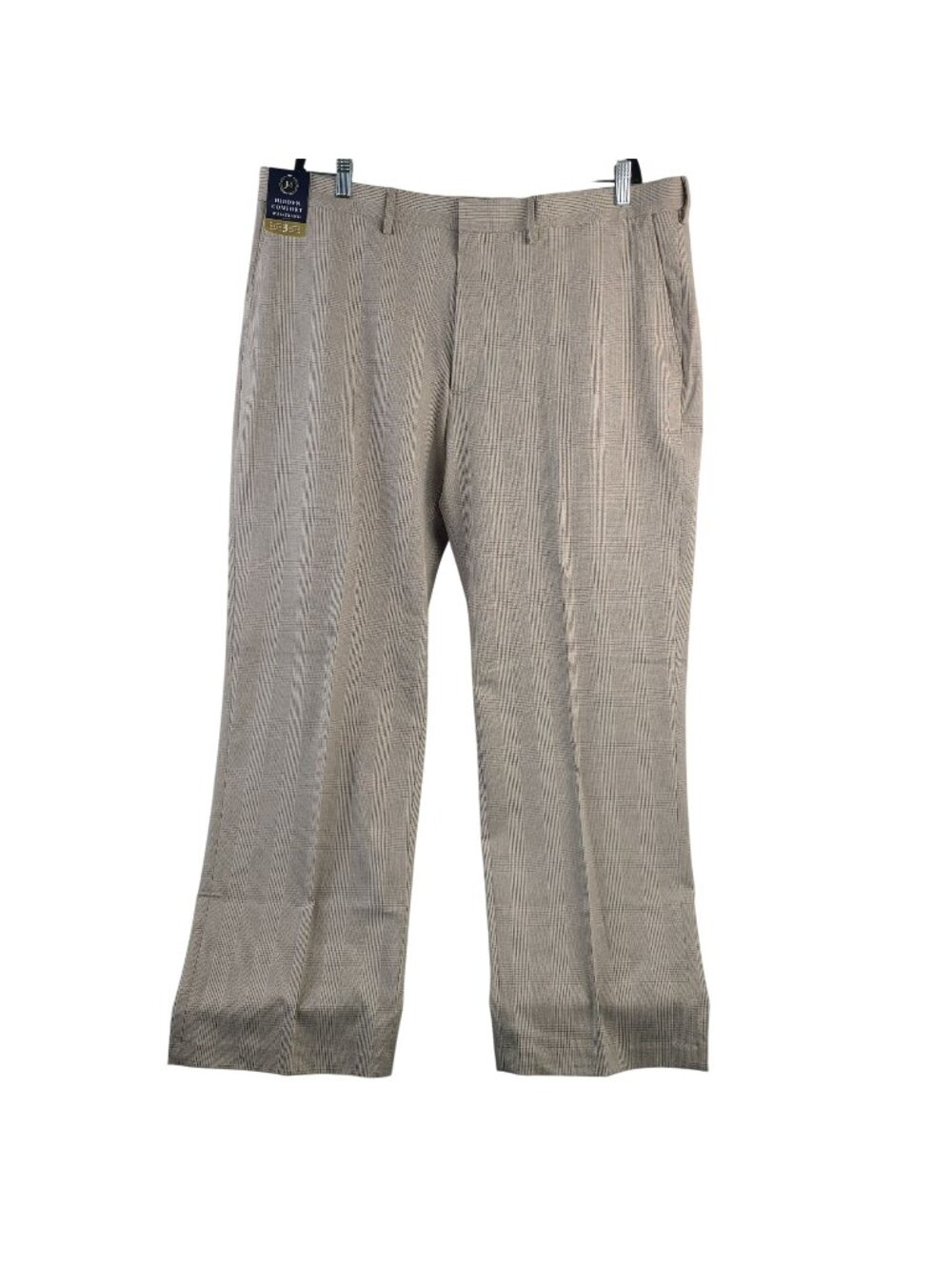 NEW J.M. Haggar Mens Glen Plaid Classic Fit Dress Pants 42W X 30L Luxury Stretch